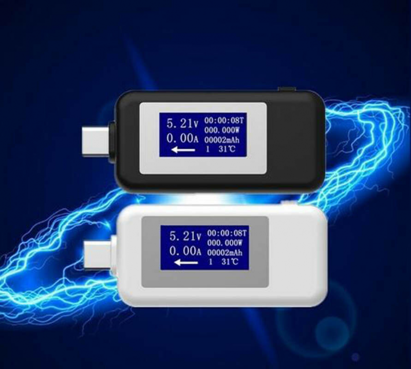 2Pcs Usb C Two-Way Current Tester Voltmeter Ammeter Voltmeter and Current Meter