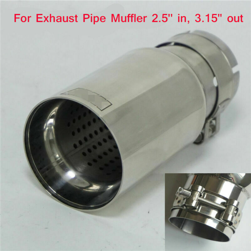 1PC 63MM In-80MM Out Universal Car Exhaust Pipe Muffler Stainless Steel material