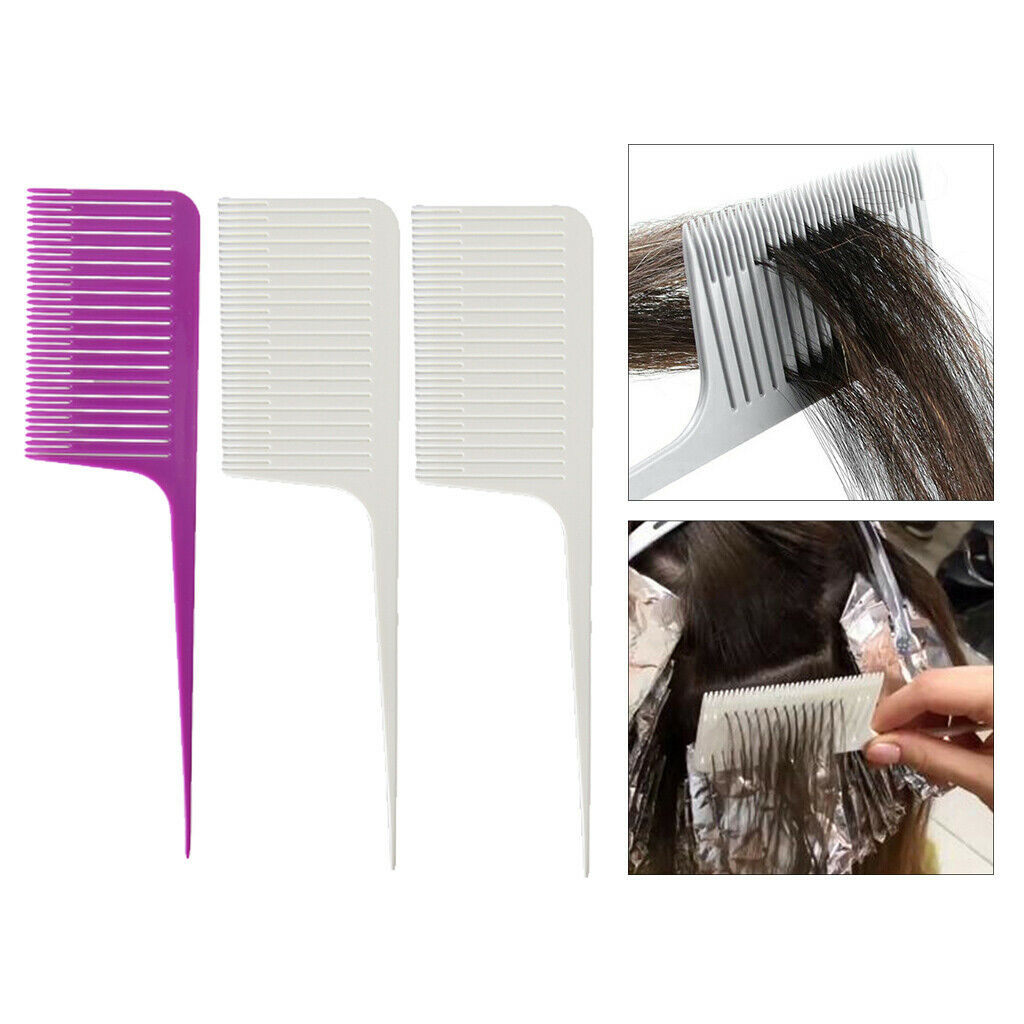 3 Pieces Professional Highlight Hair Combs Sectioning Weave Hair Salon Combs