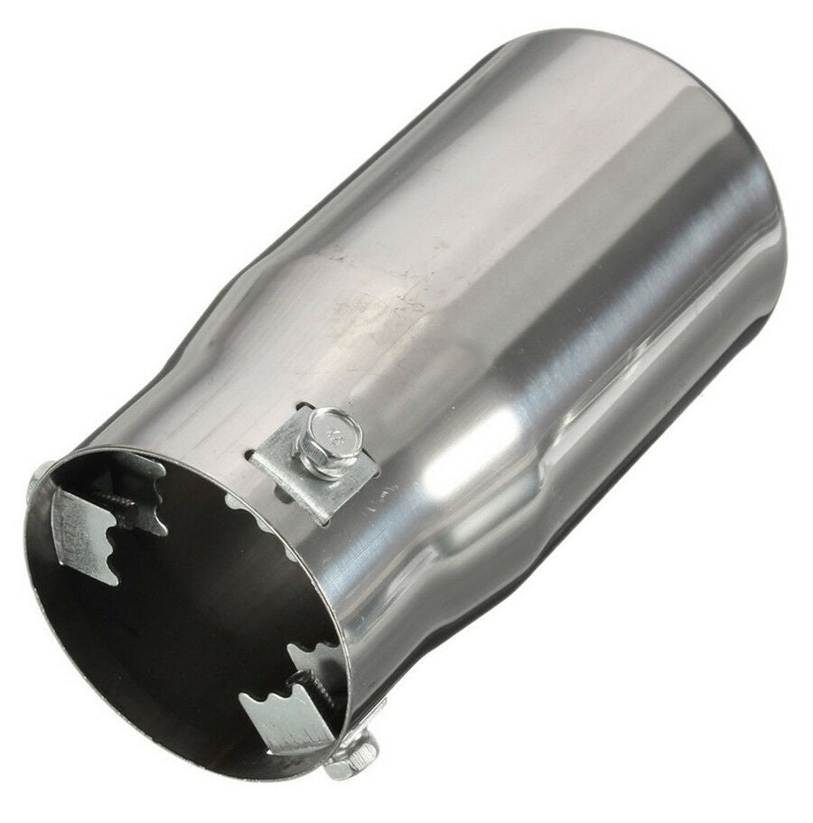 Car Vehicle Chrome Bevel Exhaust Pipe Tip Muffler Steel Stainless Trim Tail Tube
