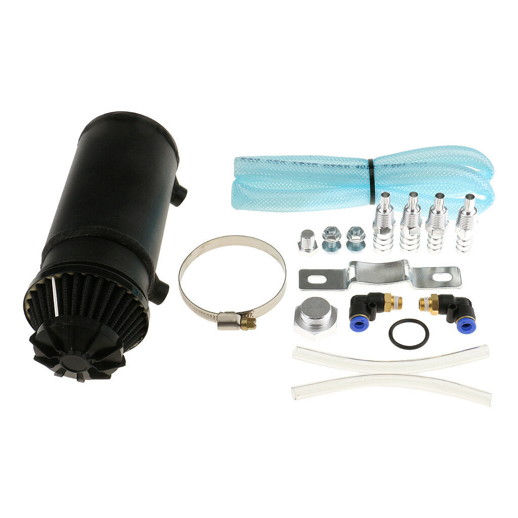 500ML Universal Oil Reservoir Catch Can Kit Breather Filter Baffled Oil Tank