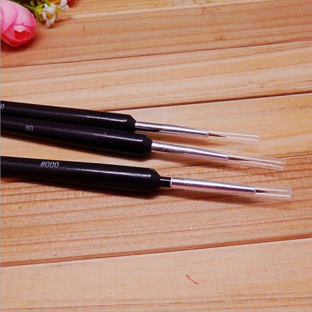 3PCS Nail Art Pen Painting Dotting Drawing UV Gel Liner Polish Brush Accessories