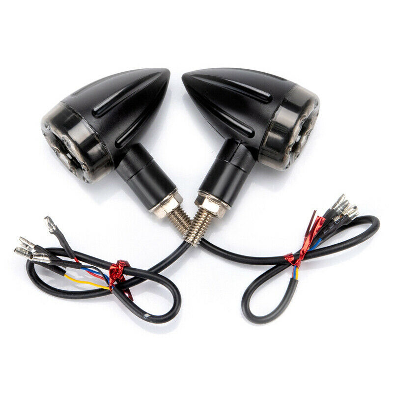 Motorcycle Scooter Bikes Bar End LED Turn Signal Light Corner Indicator Lamp Kit