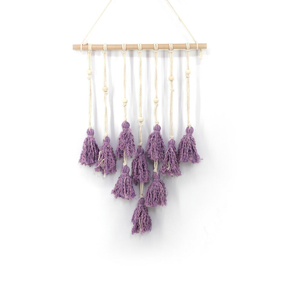 Purple  Macrame Wall Hanging Tapestry Woven Bohemian Art Backdrop Wedding Party