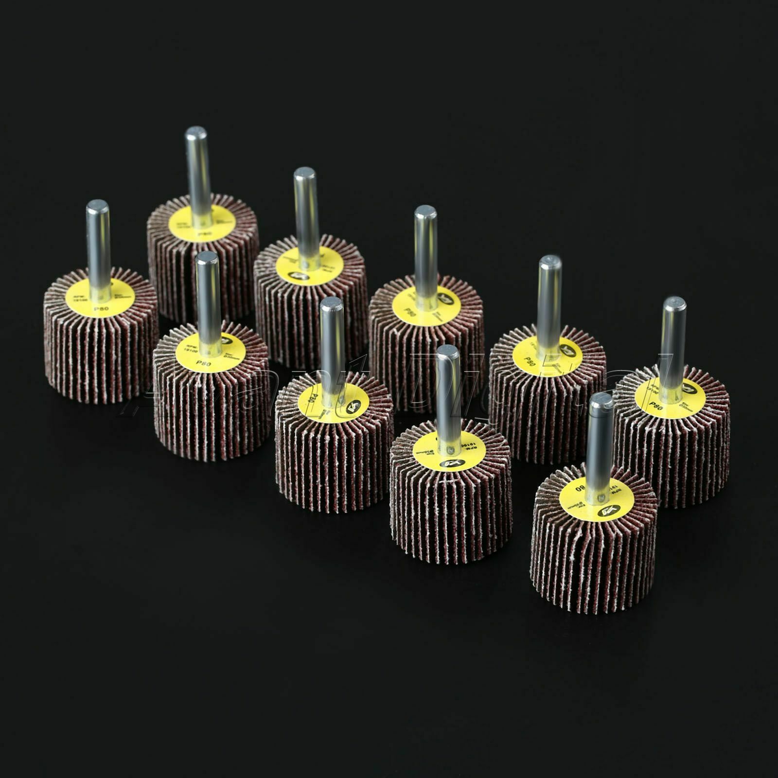10Pcs 80 Grit Sanding Flap Wheel Disc Polishing Woodworking Grinder Rotary Tool