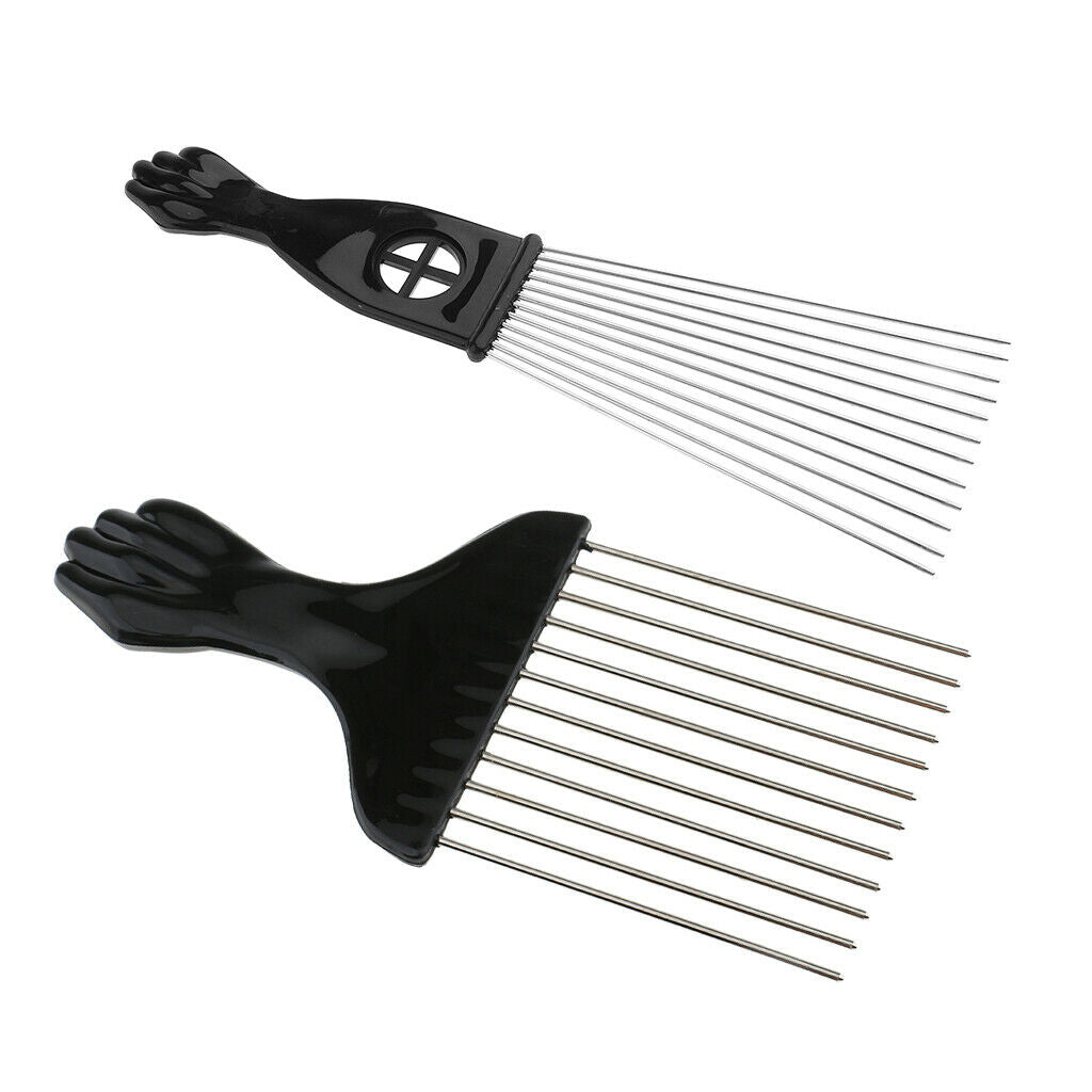 2 Pieces Stainless Steel Anti-Static Hair Cutting Comb Brush Hairdressing