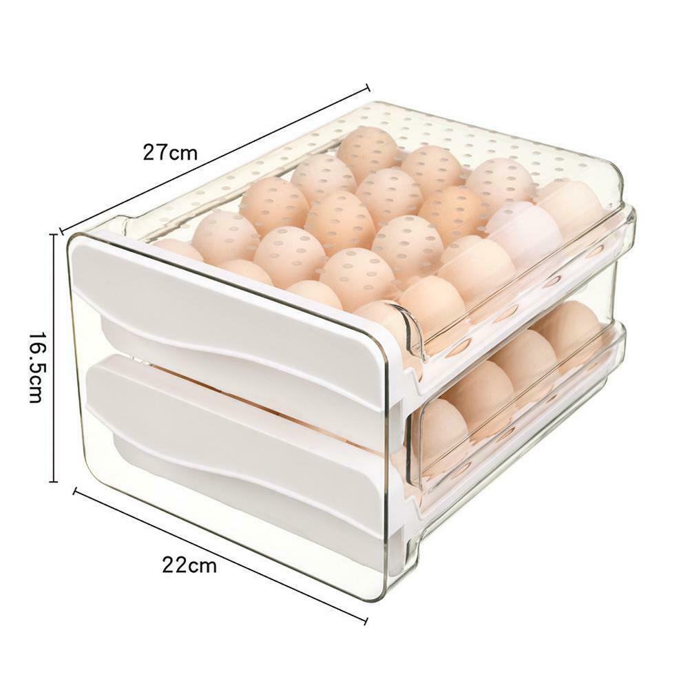 40 Grid Egg Storage Box Stackable Double-Layer Drawer Type Egg Container
