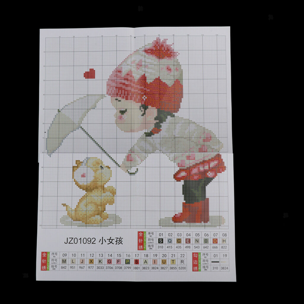 Counted Cross Stitch Kits for Beginners Little Girl- Embroidery Set Needlework