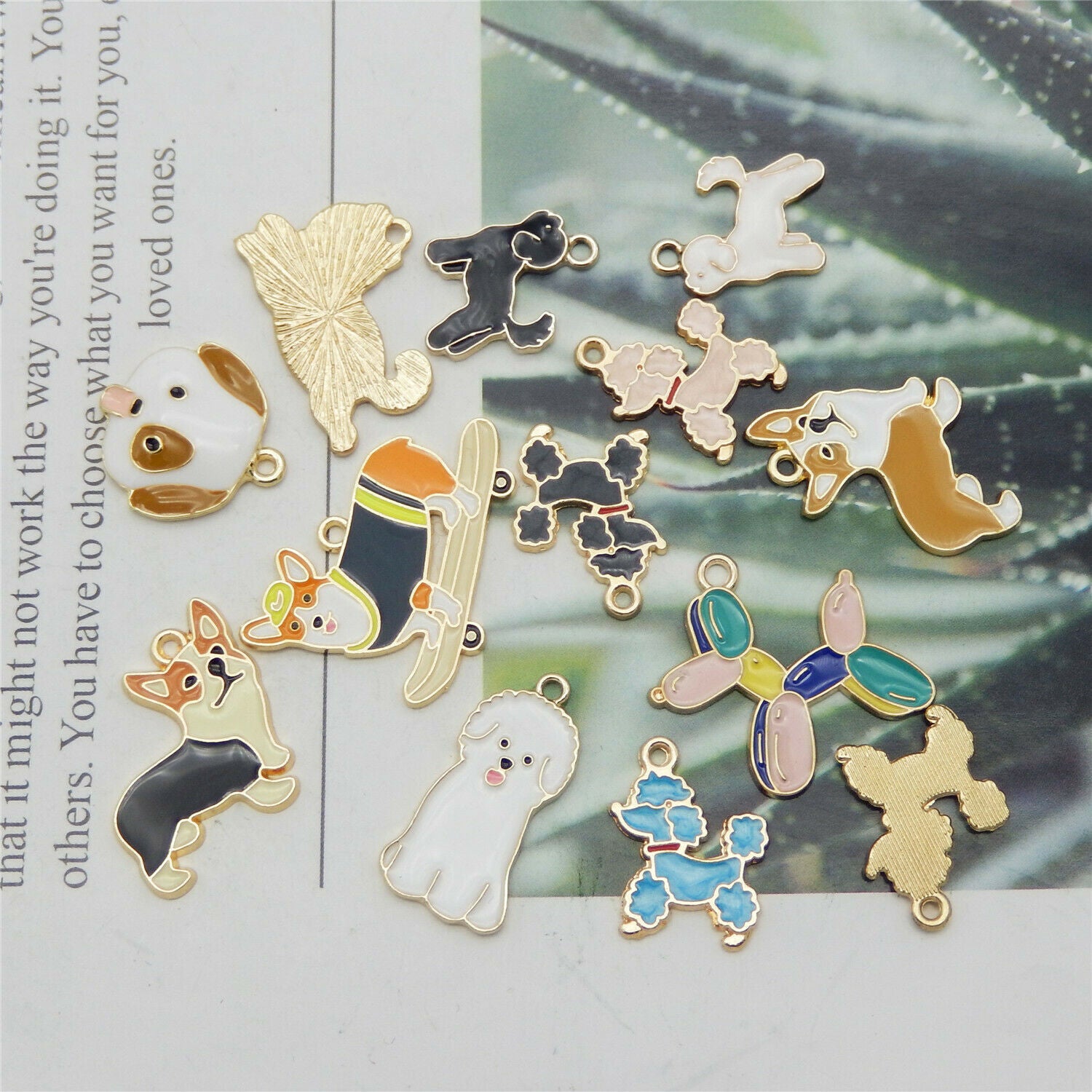 13PCS/Pack Colorful Assorted Pet Dog Puppy Pendant Charms DIY Making Findings