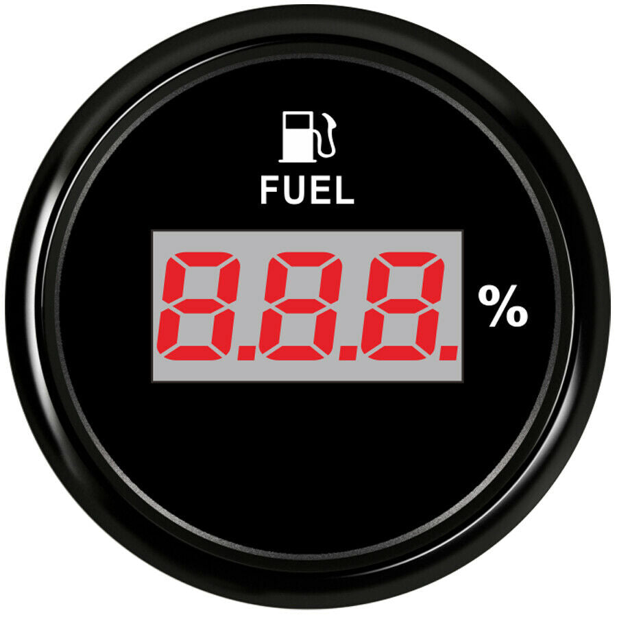 52MM Black Digital Fuel Level Gauge 73-10ohm 9-32VDC For Auto Truck Boat ATV UTV