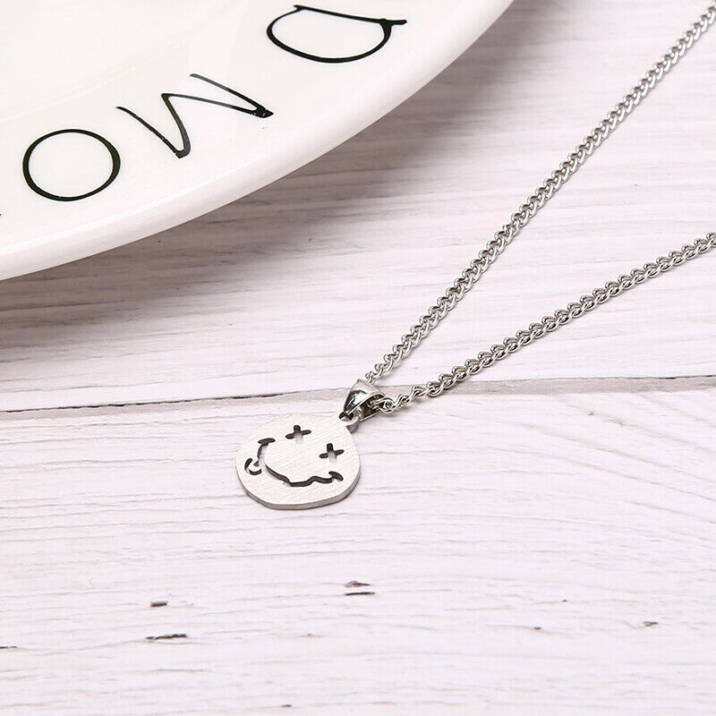 New Punk Chain Hip Hop Goth Style Necklace A Smile Face Pendant Jewel.l8