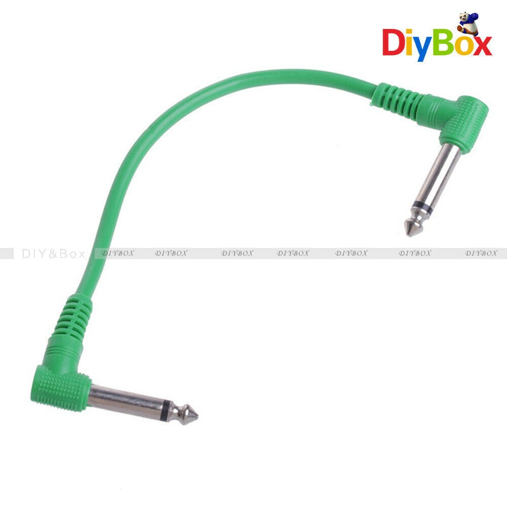 6PCS Colorful 30cm Angled Plug Audio Leads Patch Cables For Guitar Pedal Effect