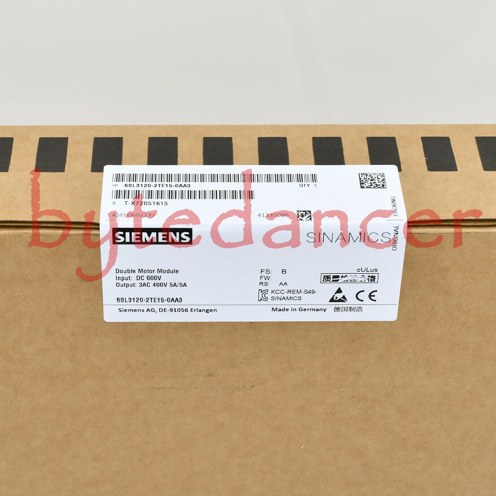 New 6SL3120-2TE15-0AA3 6SL31202TE150AA3 1year warranty DHL free Ship SM9T BYT