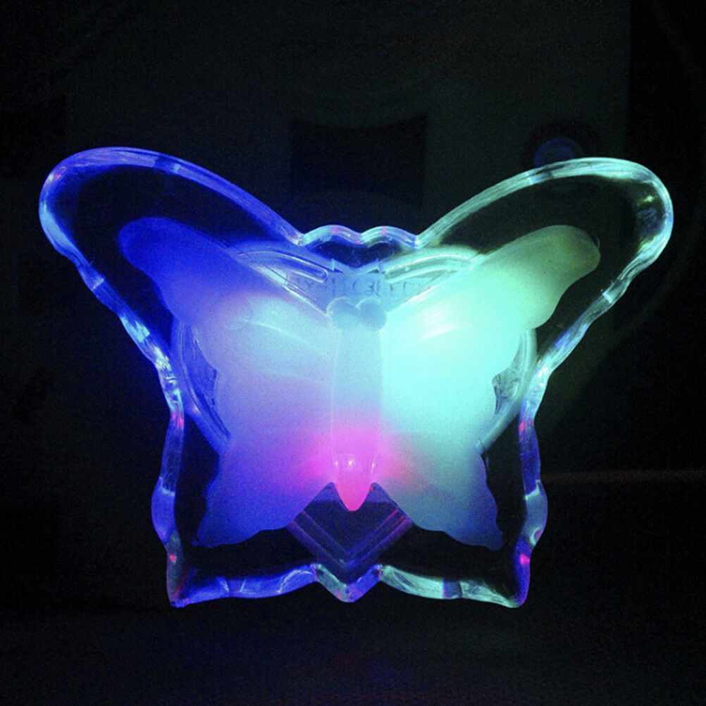 Romantic Led Colorful Butterfly Night Light Plug Led Fashion Home Decorati C Kt