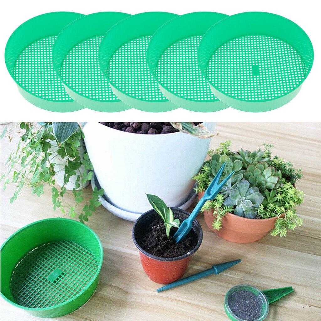 5x 21cm 3mm Garden Sieve Riddle Riddler Green For Stone Gardening Tool