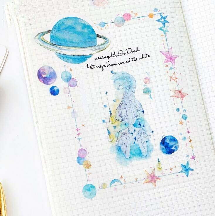 45pcs/pack Colored planet Stickers DIY decorative stationery Sealing stickers