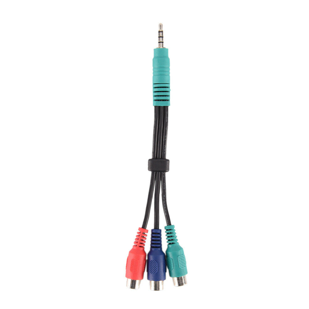 3.5mm Mini AV Male To 3RCA Female Audio Video Cable Stereo Jack Adapter Cord  Tt