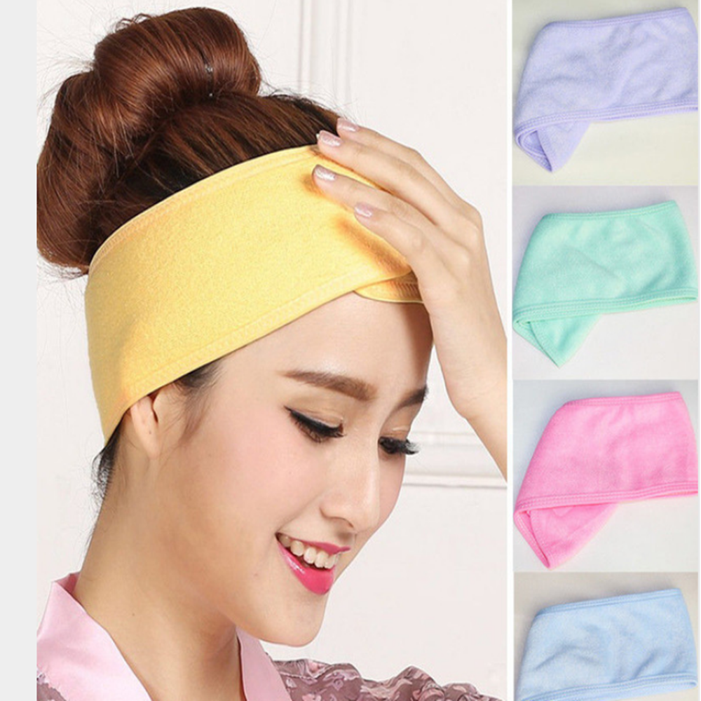 Women Soft Towel Hair Band Wrap Wide Headband Spa Bath Shower Yoga Sport Make Up