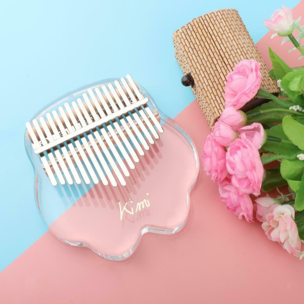 Kalimba 17 Key Thumb Piano Acrylic Crystal Clear for Music Lover with Case