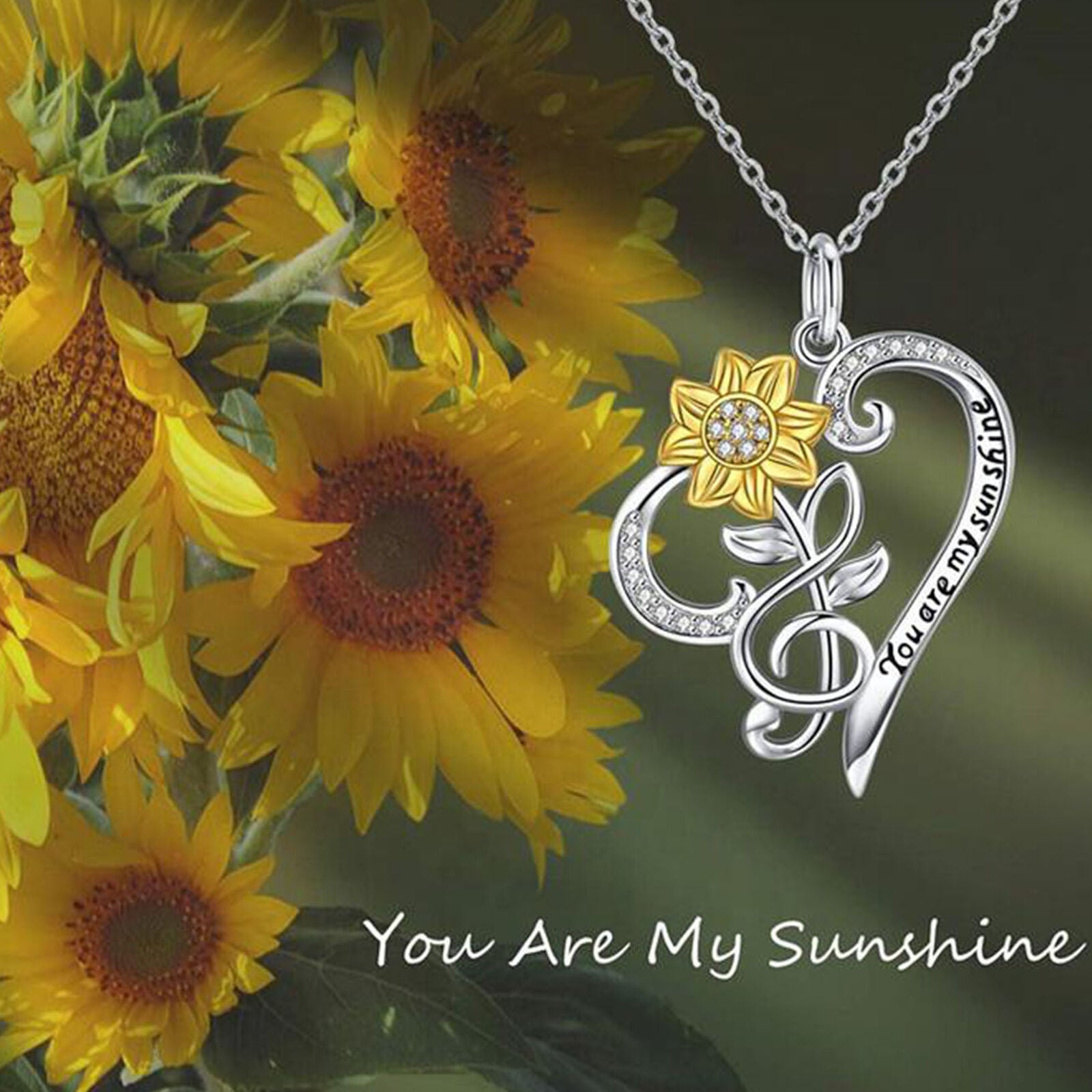 You Are My Sunshine Necklace Sunflower Necklace for Women Girls Gift