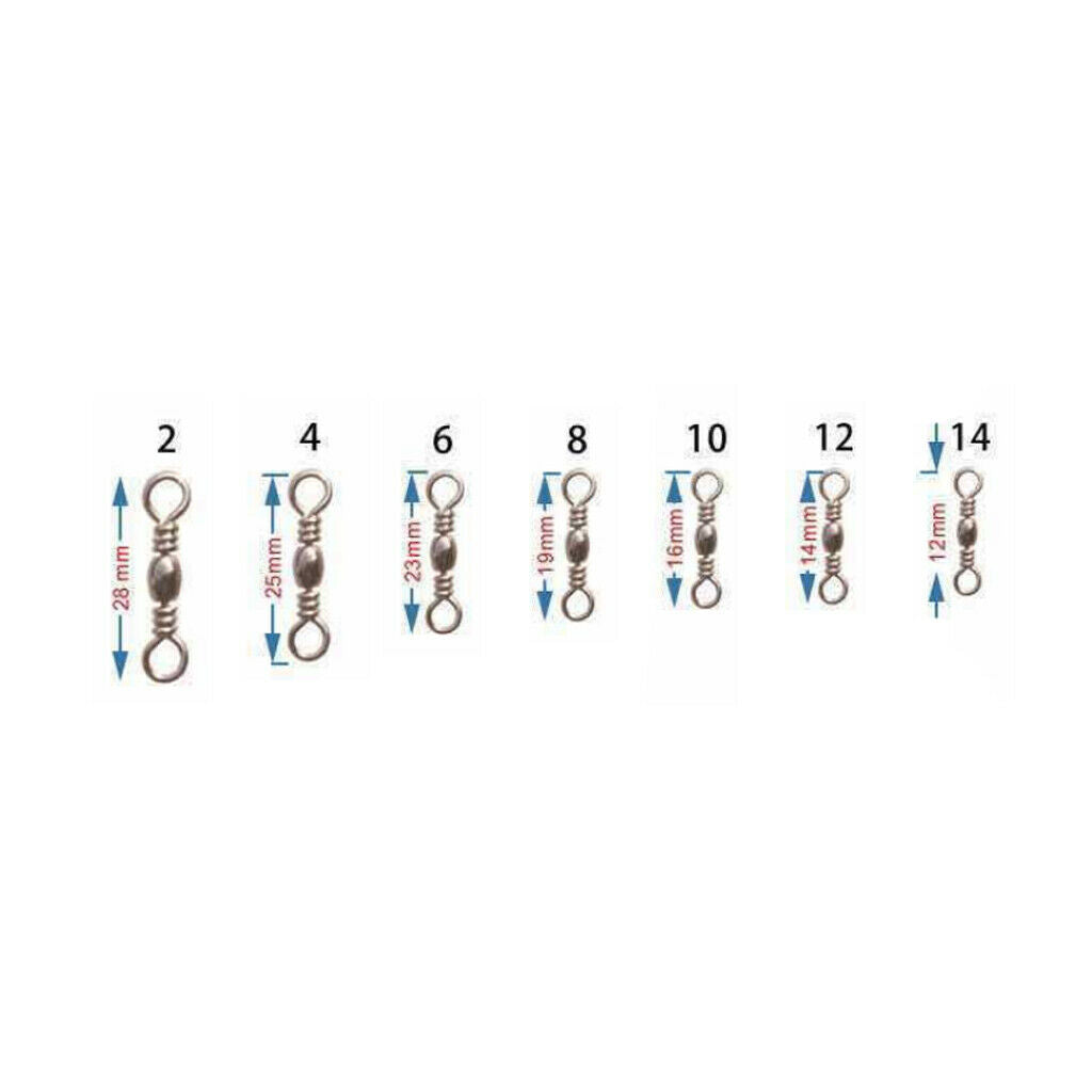 100 Pieces Rolling Barrel Swivels Bearing Hook Ring Fishing Accessories 28mm