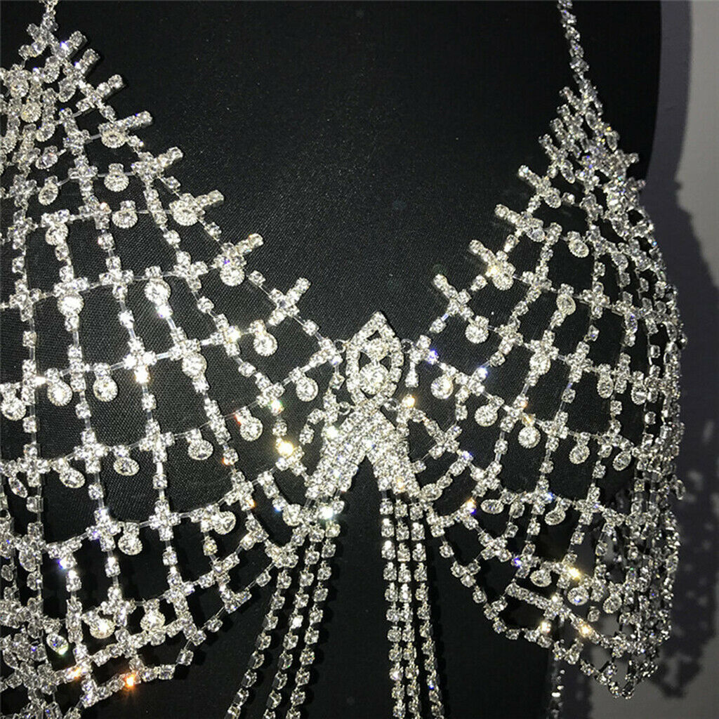 Tassel women body chain fashion jewelry belly harness bikini necklace -