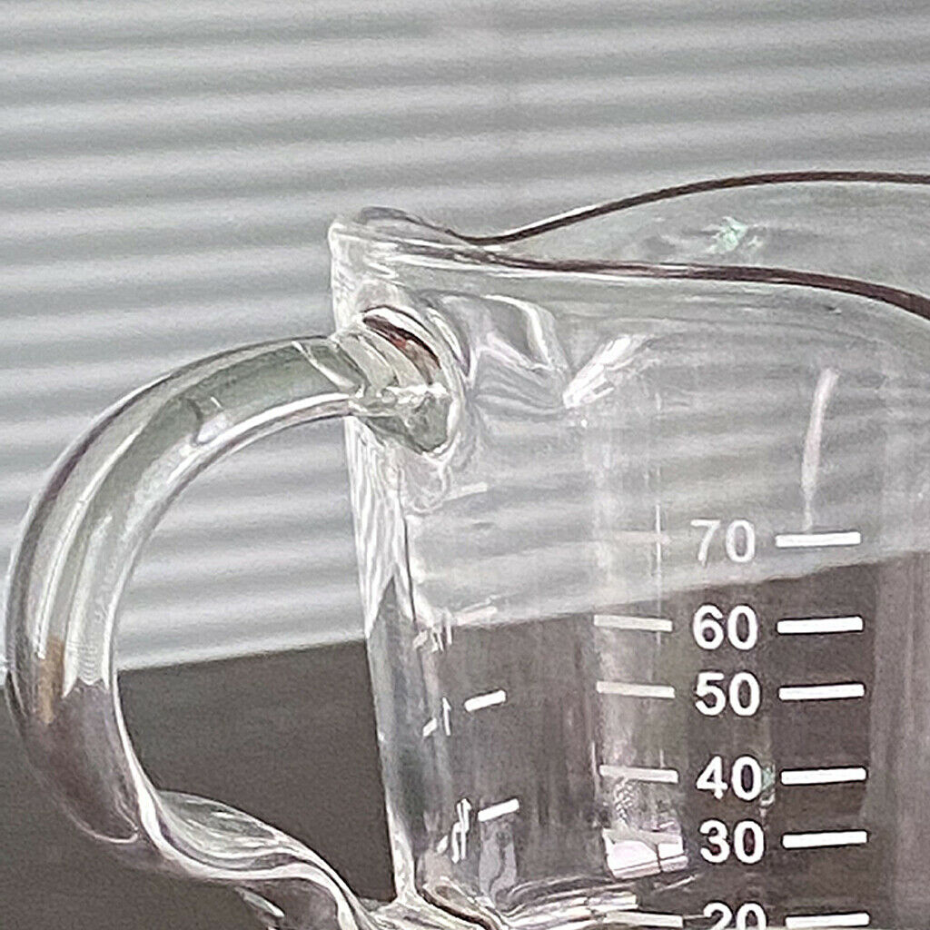 70ml Clear Glass Coffee Mugs Measuring Tea Cups for Hot Chocolate w/ Handle