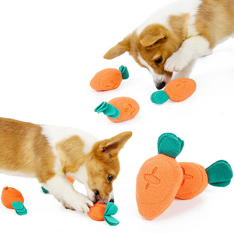 Pet Dog Snuffle Mat Sniffing Training Carrot Blanket Detachable Fleece PadsB Tt