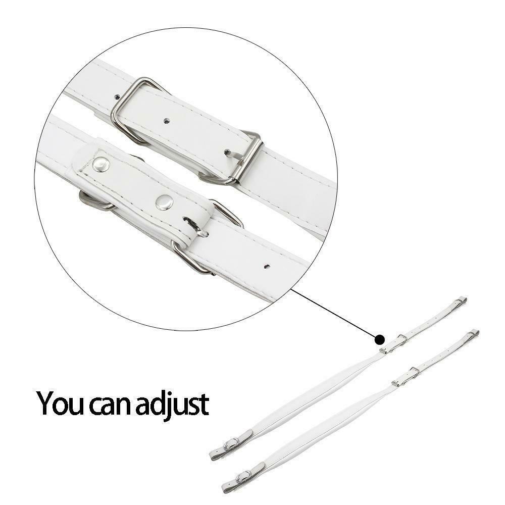 1 Pair Leather Accordion Straps Adjustable Straps Protection Belts White