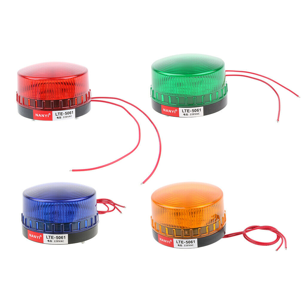 Red+Blue LED Light Warning Flash Emergency Signal Round Shaped Highlight 220V