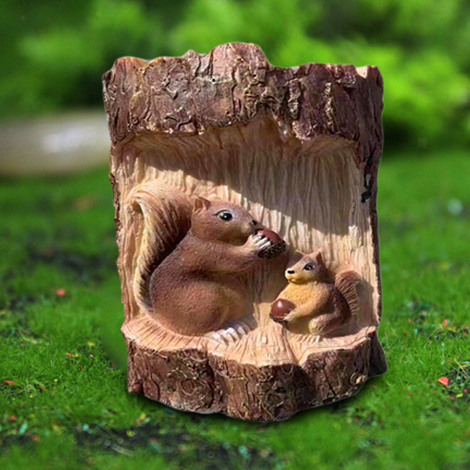 Mini Squirrel Statues Solar Lights Garden Lawn Patio Ornament Landscaping