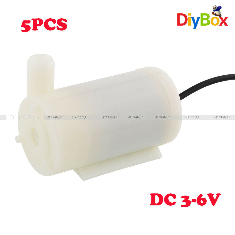 5PCS Ultra-quiet Mini Micro Submersible Aquarium Water Pumps DC 3-6V 120L/H Low