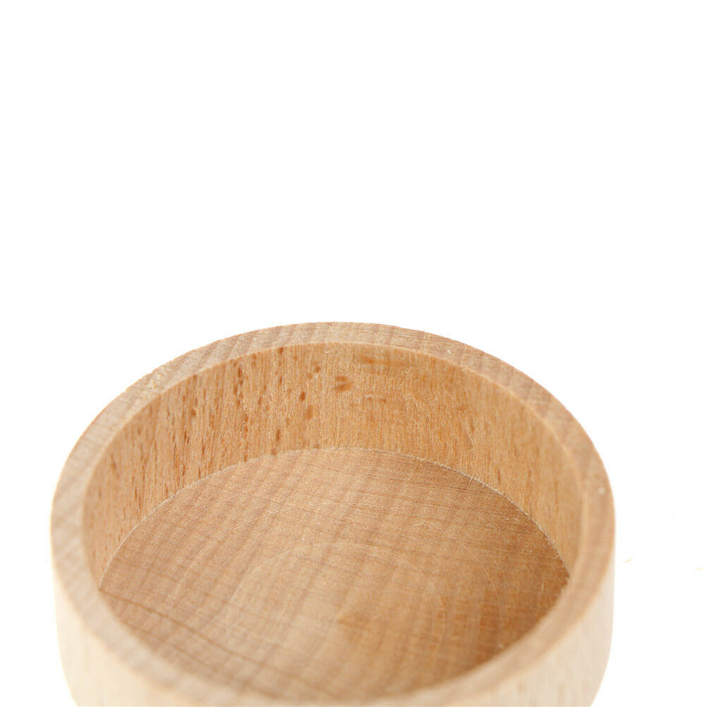 Round Wooden Wedding Ring Jewelry Trinket Box Wood Storage Container Cas.l8