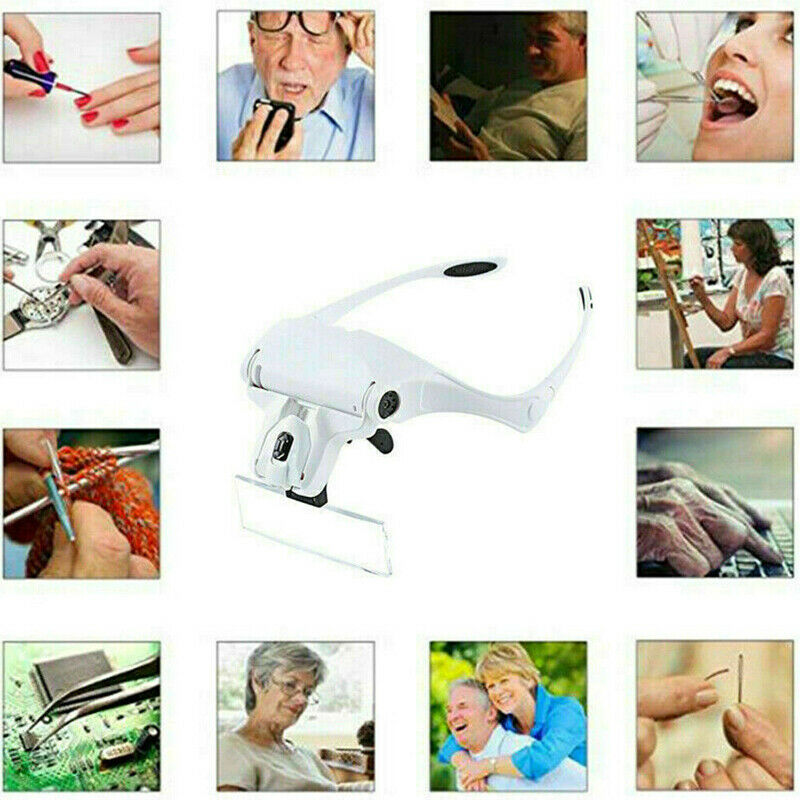 Magnifying Glasses LED Headband w/ Light Hand Free Headset Magnifier Lam Head!