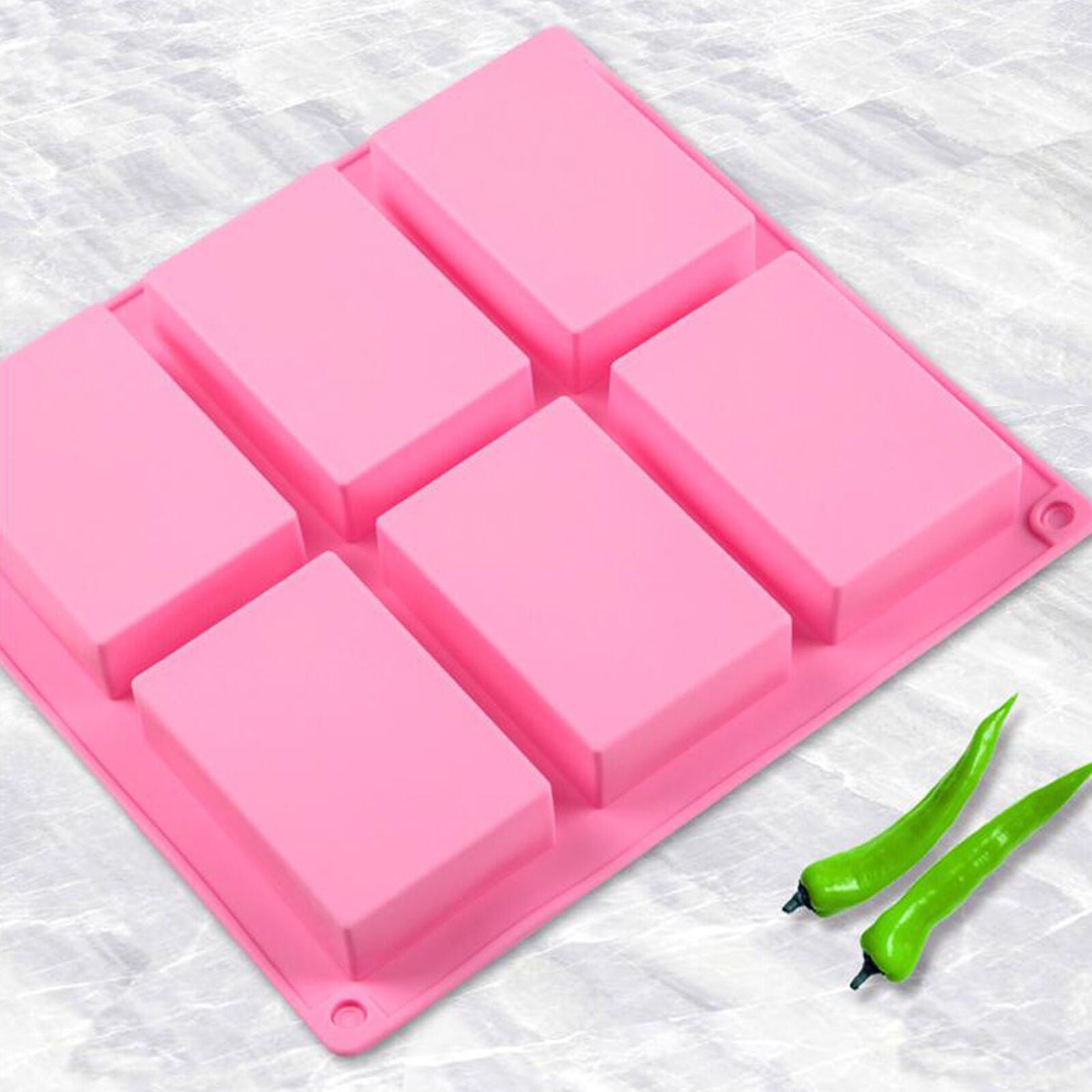 2Pack 6 Cups Square Silicone Cake Mold Hot Chocolate Mould Tool