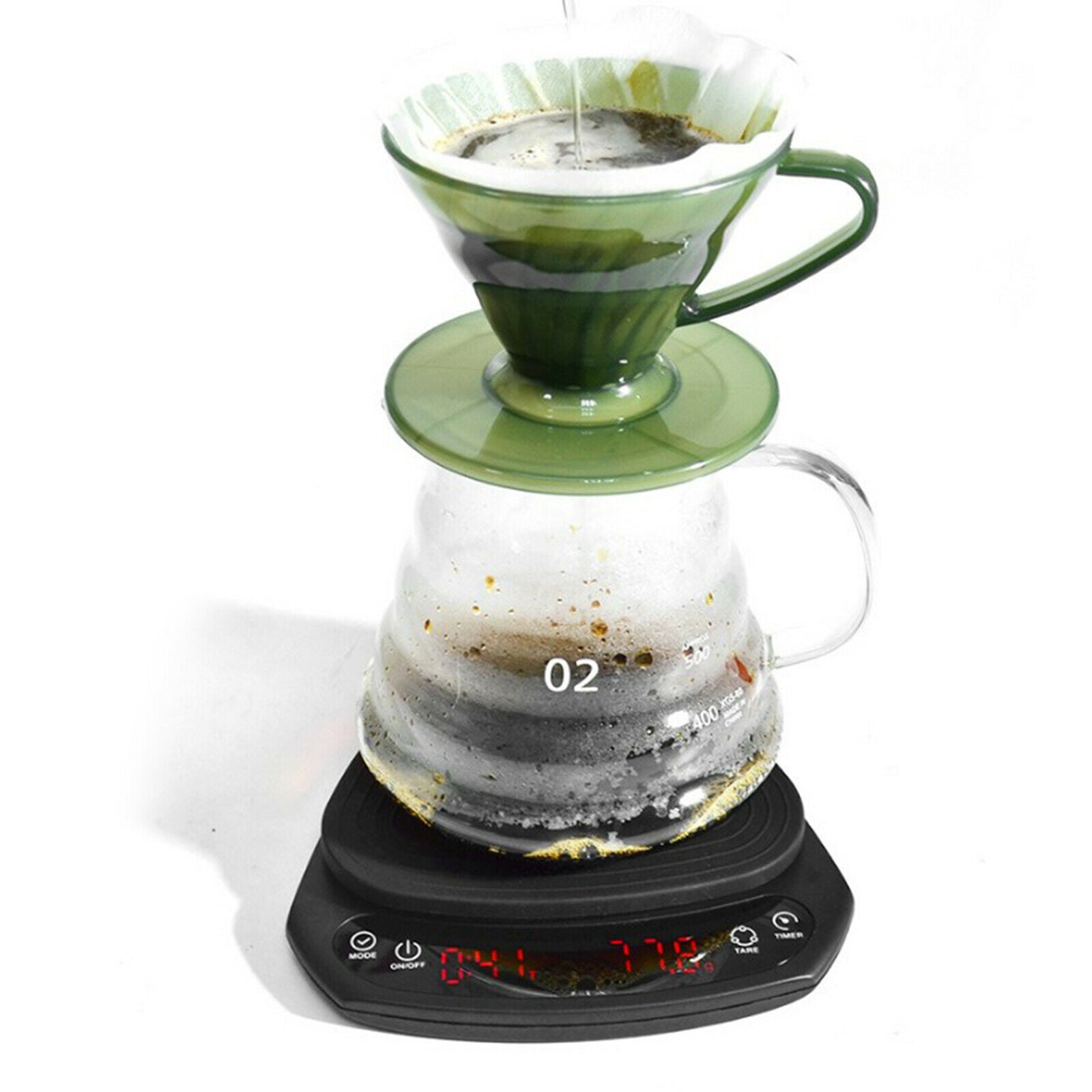 Electronic Digital Kitchen Scale Drip Coffee with Timer Household Use Black