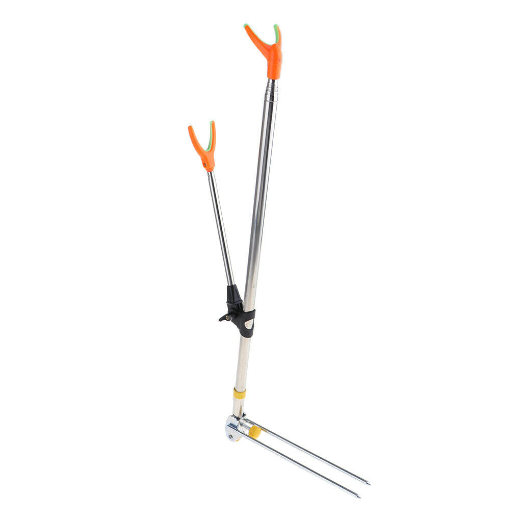 Stainless Steel Telescopic Fishing Rod Holder Rod Ground Support Stand 2.4m