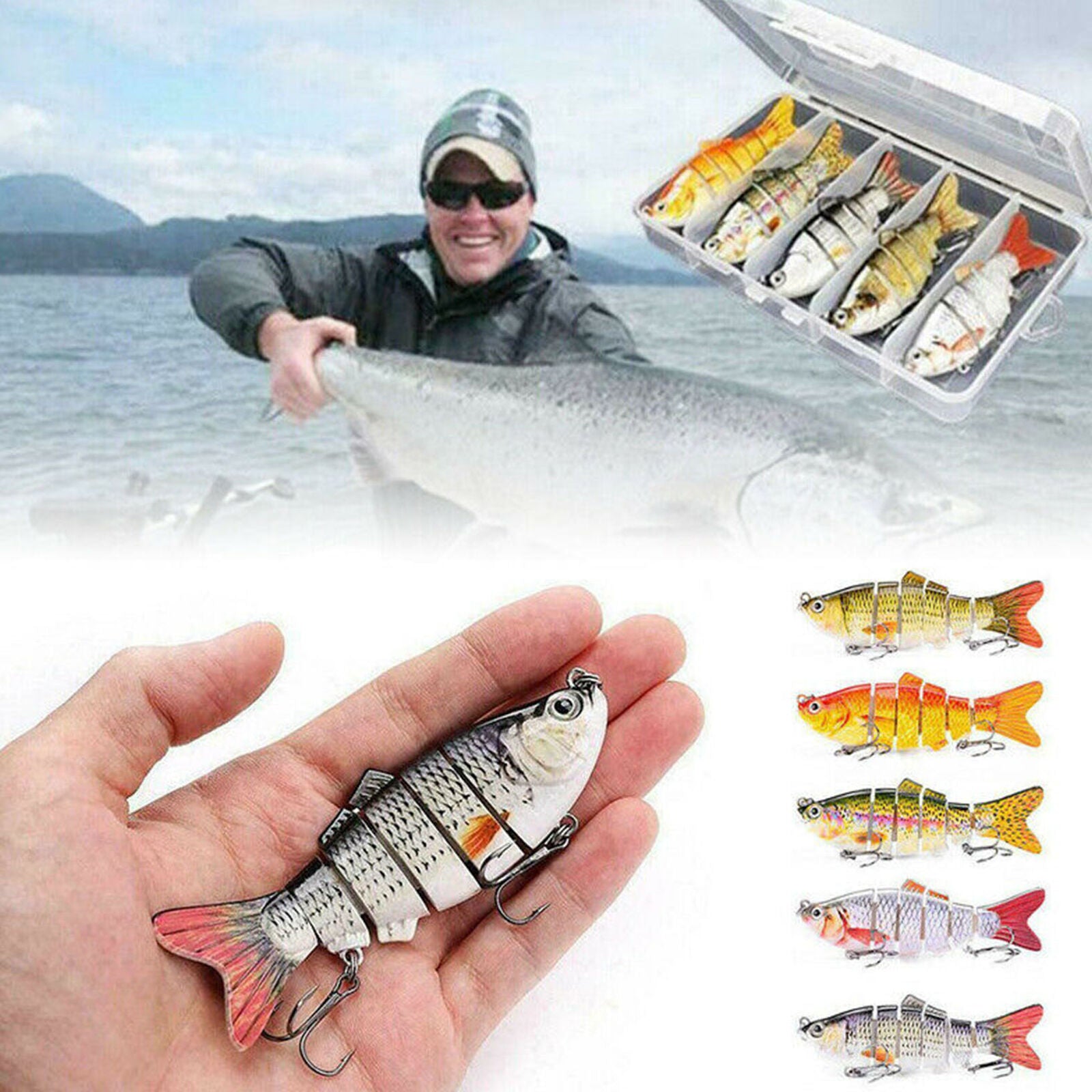 5PCS Pieces Wobbler Lure Fishing Set Bait Fishing Accessories Set