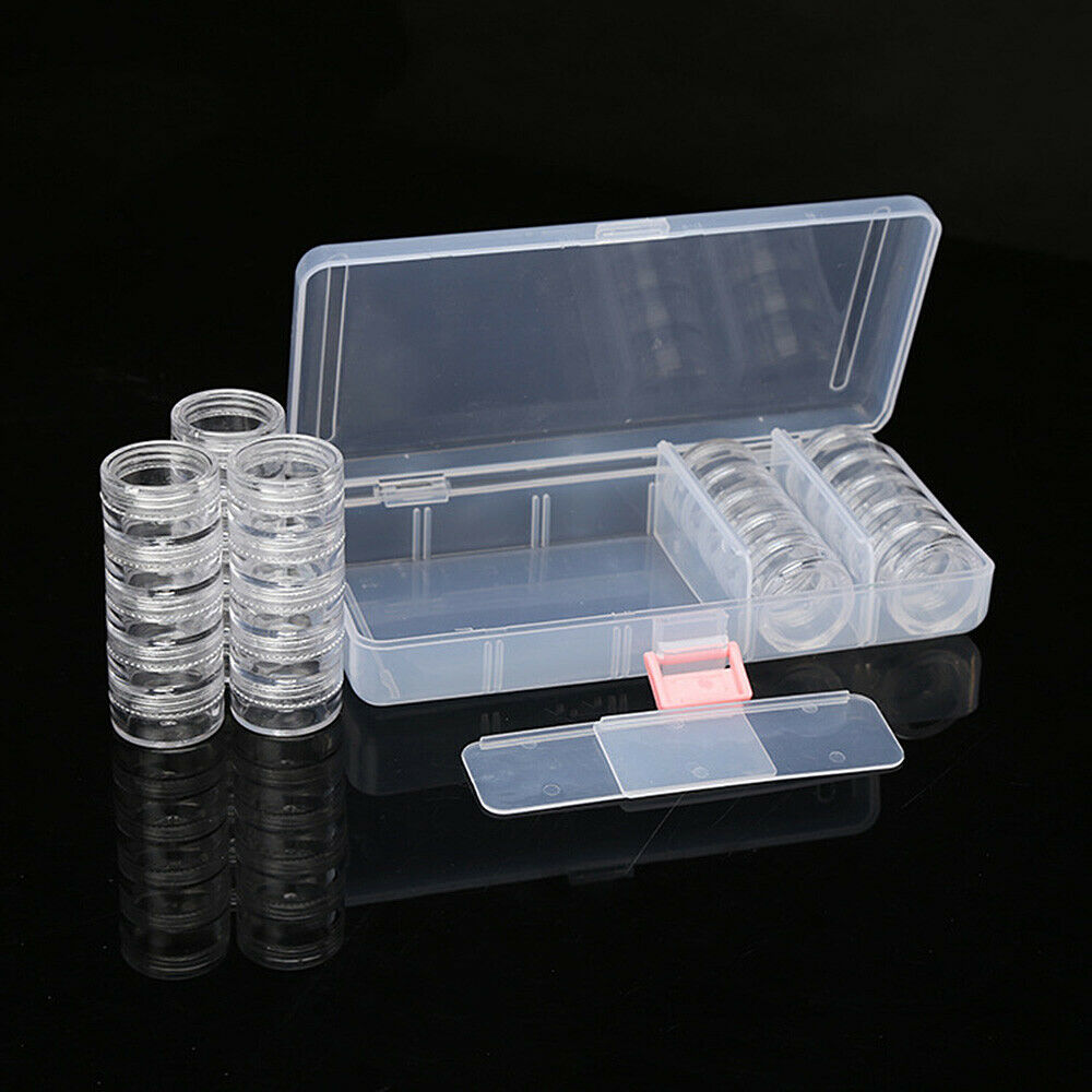 Transparent Empty Storage Case Box Nail Art Tip Gems Rhinestone Makeup Container