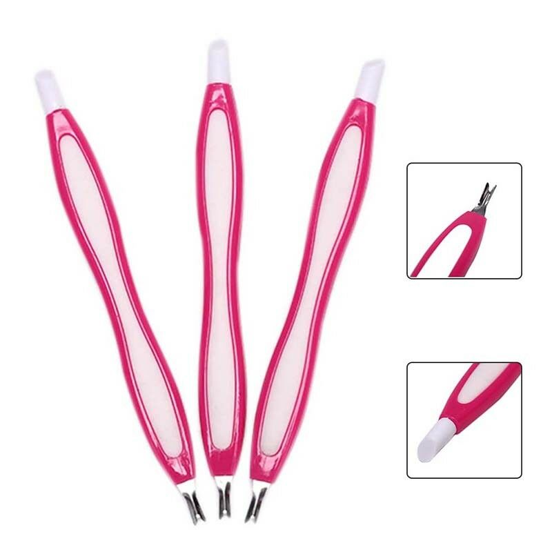 2in1 Nail Tips Buffer File Cuticle Trimmer Cuticle Pusher Remover Nail Tool-Y1