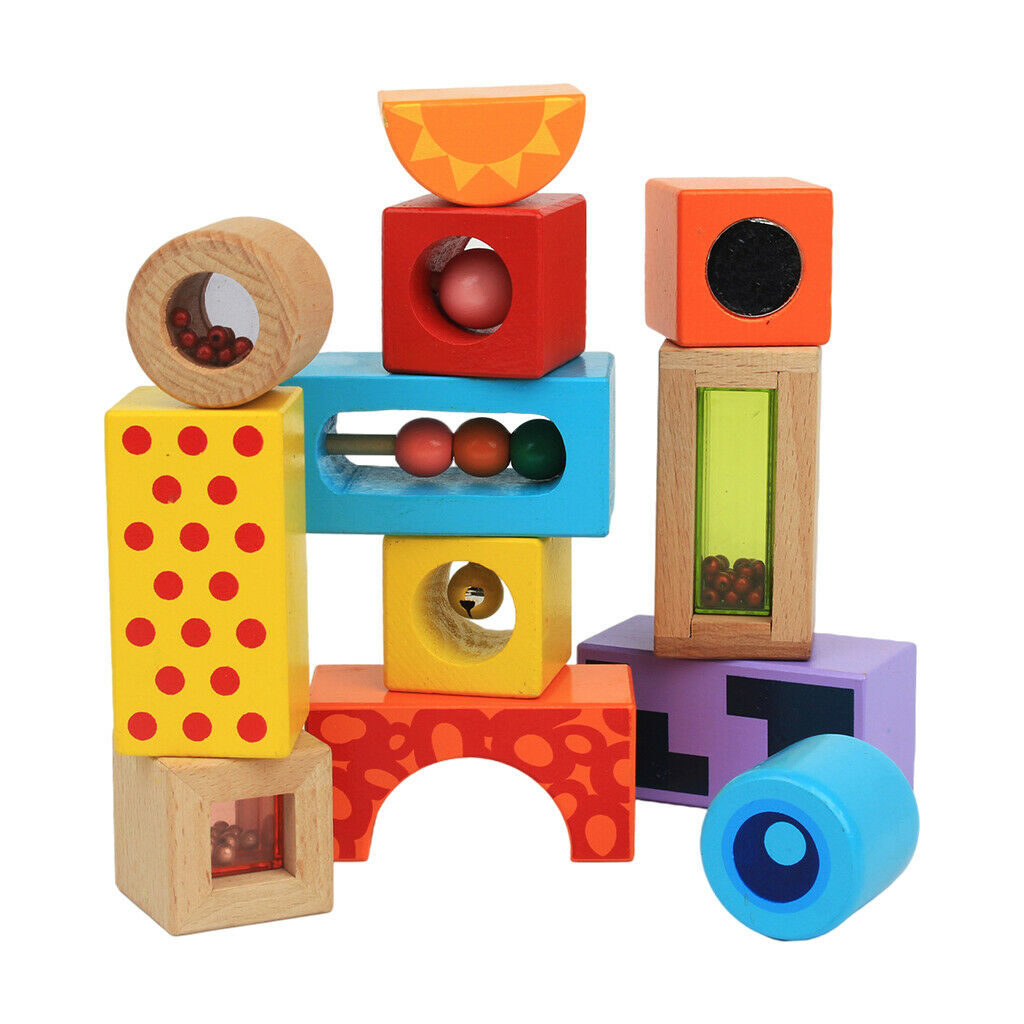 12Pcs Geometric Shape Stack Block Building Blocks for Baby Boys and Girls