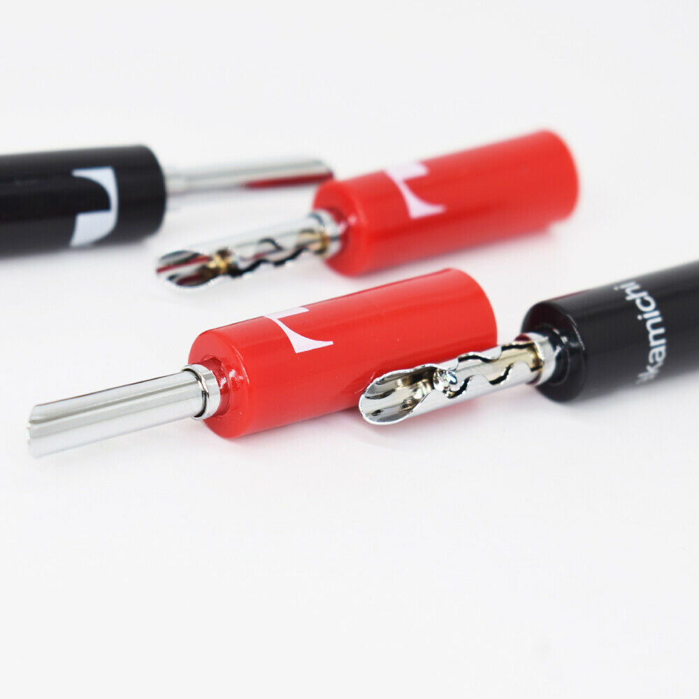 4pairs Nakamichi Rhodium Plated BFA-Z Solid Pin Banana Plug Speaker Connector