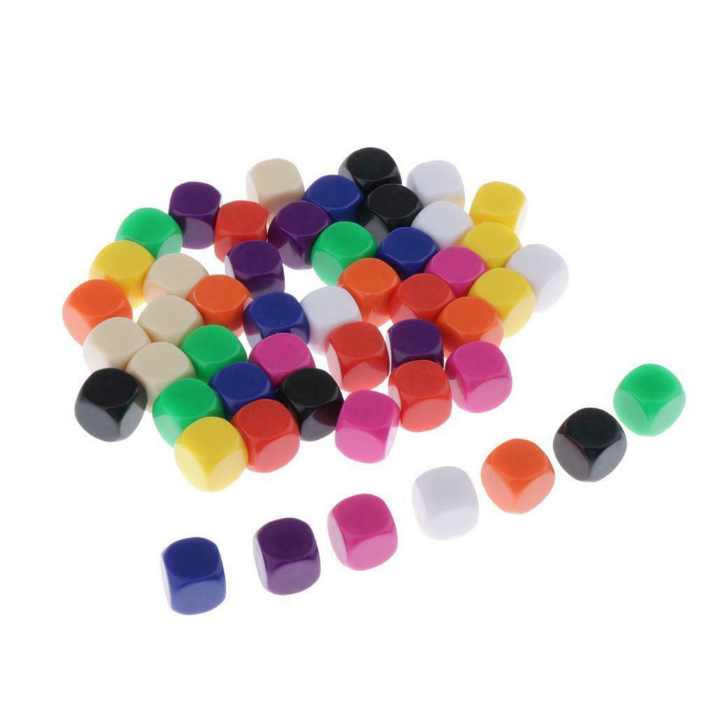 50X Dice of 6 Sides Crafts of Cubes Accessory for Board Games