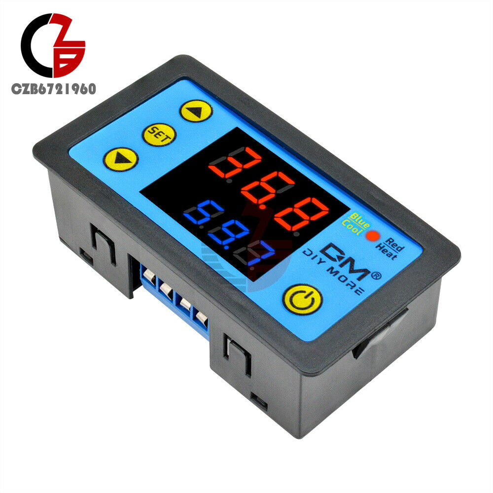 W3231 DC24V Dual Display LCD Red+Blue Digital Thermostat Temperature Controller