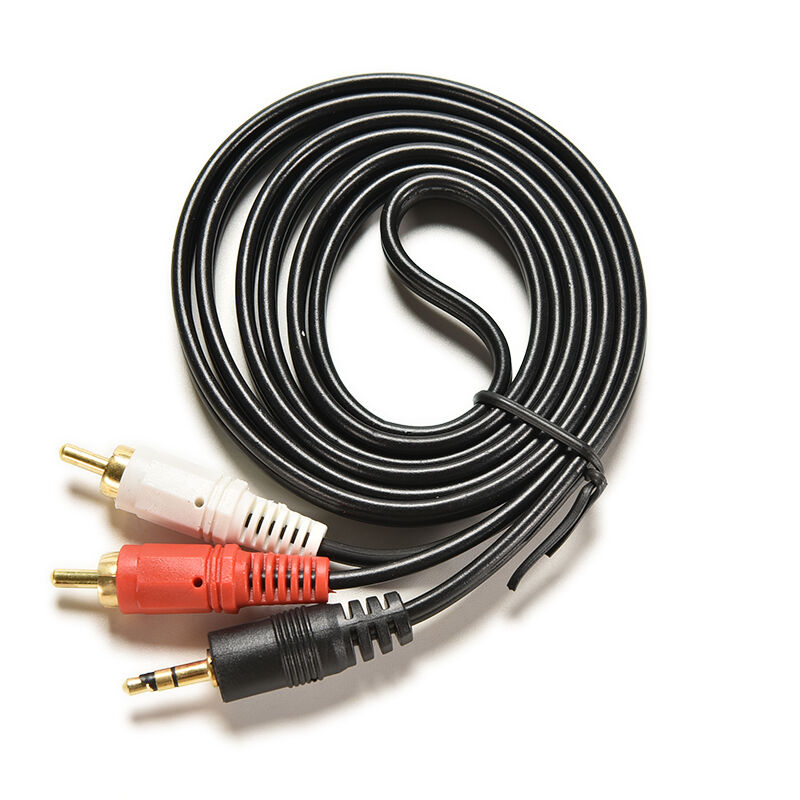 1.5m 5 ft Y 3.5mm Male Plug to Dual 2RCA Jack Cable Stereo PC Audio Splitter WB