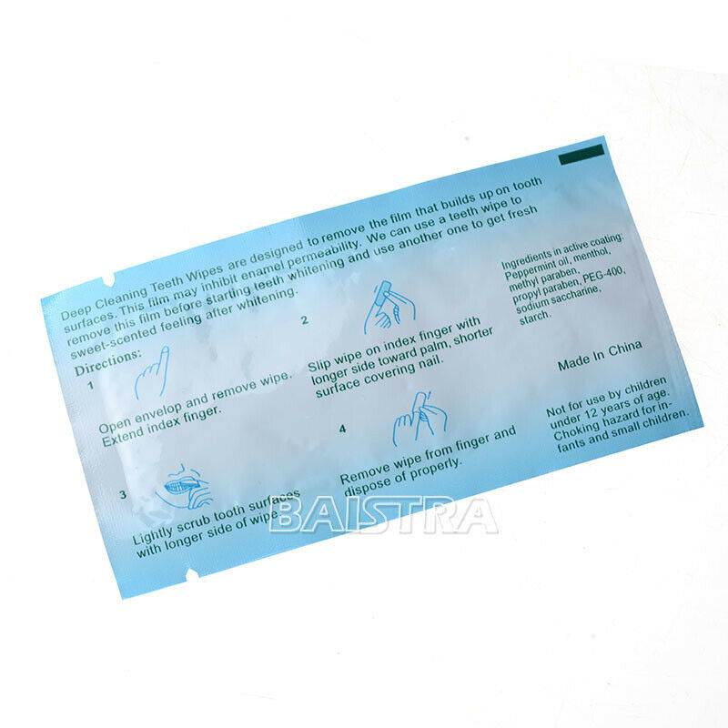 10 x Oral Brush Up Dental Cleaning Fresh Finger Wipes Teeth Cleaning Whitening