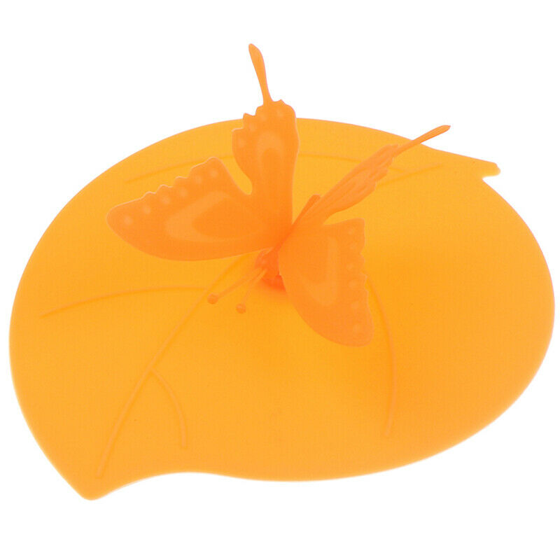 Colorful Butterfly Leaves Silicone Cup Cover Dustproof Glass Plastic Mug CapBDA