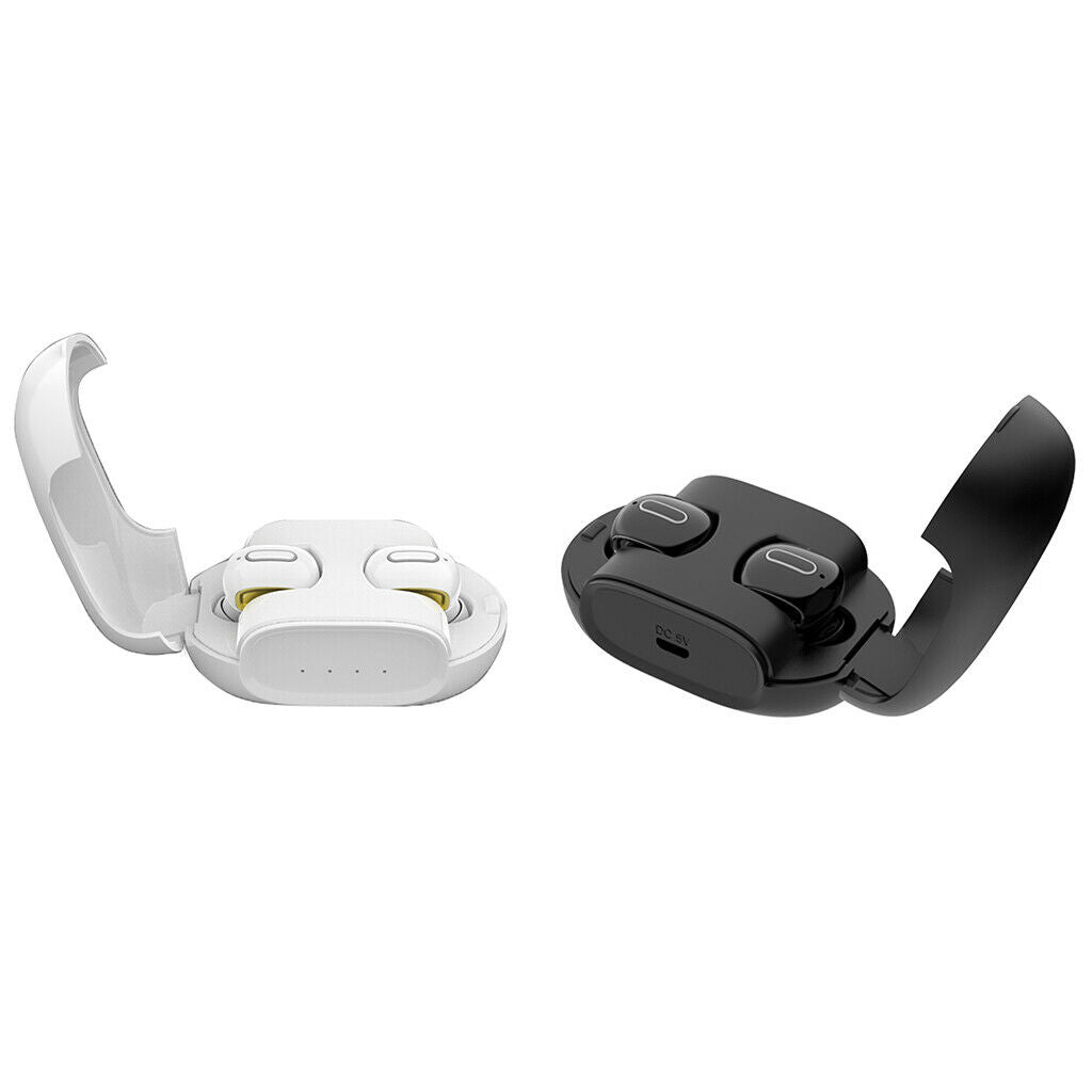 Wireless Earphones Double Ears Mini Stereo Bluetooth Headset Bass Black