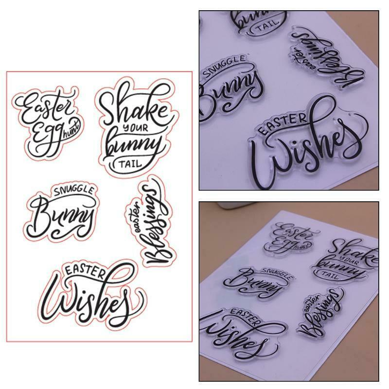 Easter Wishes Silicone Clear Seal Stamp DIY Scrapbooking Embossing Photo Album