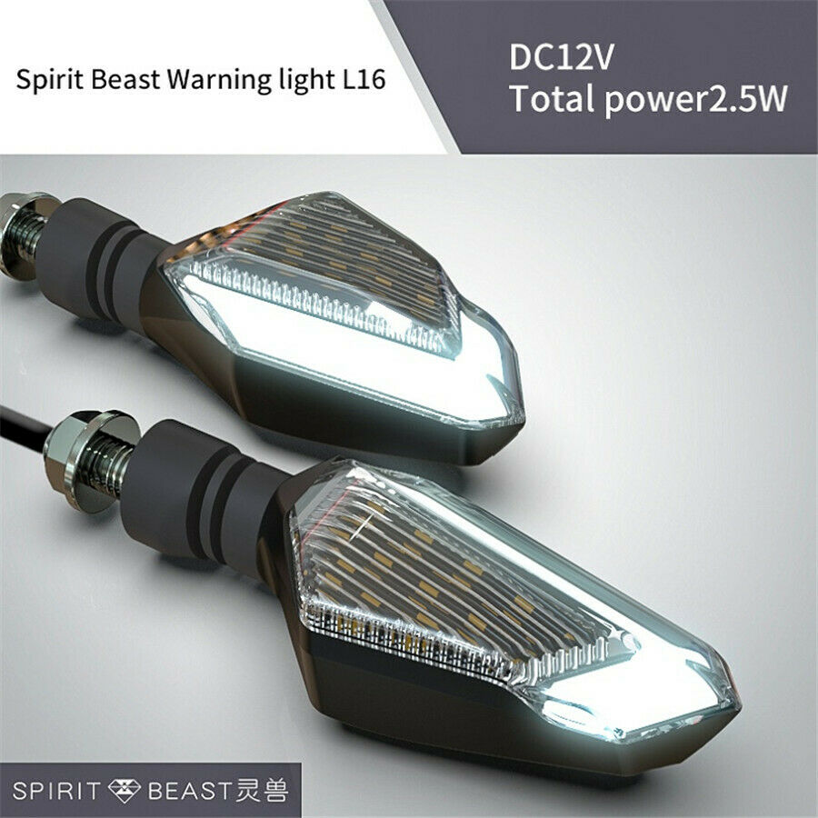 1 Pair DC 12V L16 Motorcycle Blue LED Daytime Light + Yellow Turn Signal Light